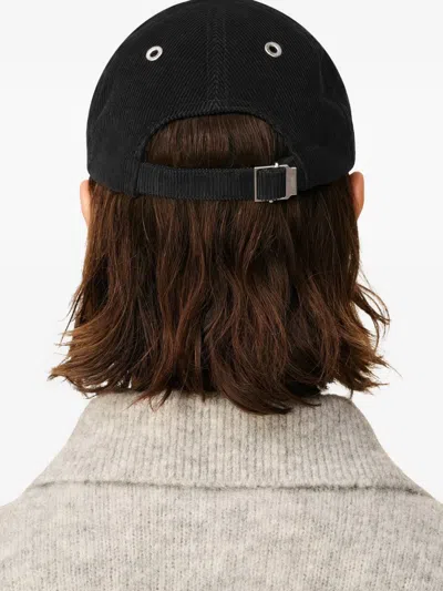 Ami Alexandre Mattiussi Ami De Coeur Corduroy Cap In Black