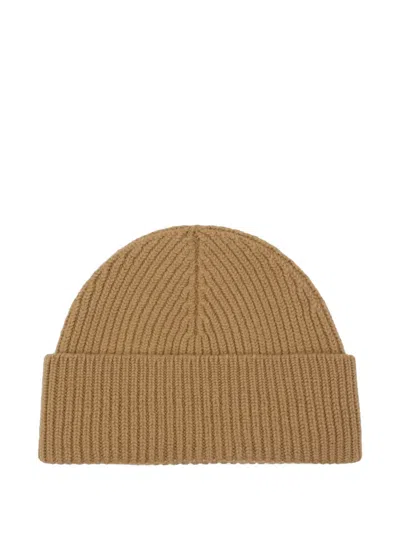 Ami Alexandre Mattiussi Ami De Coeur Wool Beanie In Gold