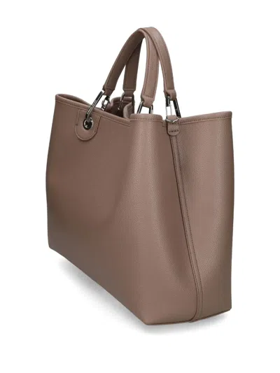 Emporio Armani Taupe Myea Medium Satchel In Brown