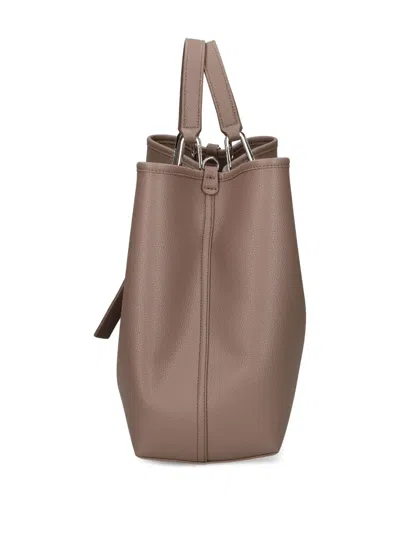 Emporio Armani Taupe Myea Medium Satchel In Brown