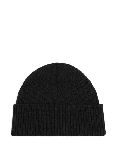 Ami Alexandre Mattiussi Ami De Coeur Wool Beanie In Black