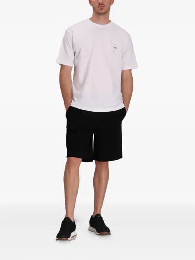 Hugo Boss Drawstring Cotton Shorts In Black