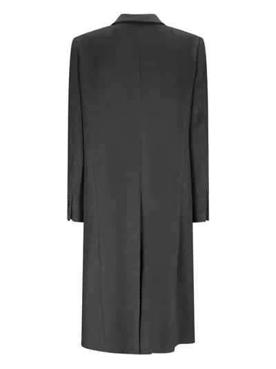 Lardini Double-breasted Wool Coat In Gray