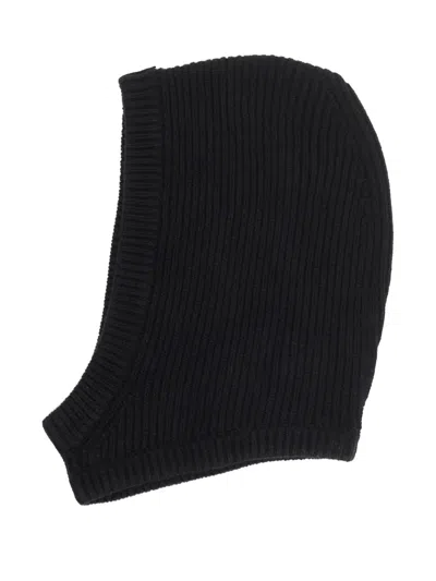 Rick Owens Ribbed Balaclava In Black