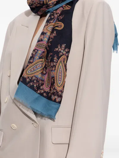 Etro Paisley-pattern Scarf In Black