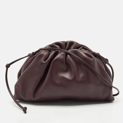 Pre-owned Bottega Veneta Dark Brown Leather Mini Pouch Clutch