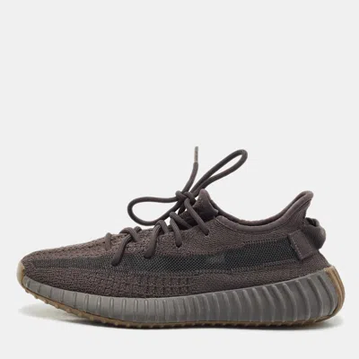 Pre-owned Yeezy X Adidas Black Knit Fabric Boost 350 V2 Cinder Sneakers Size 40