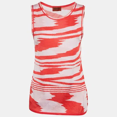 Pre-owned Missoni Red & Pink Knit Tank Top M