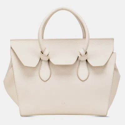 Pre-owned Celine White Small Grained Calfskin Tie Knot Handbag