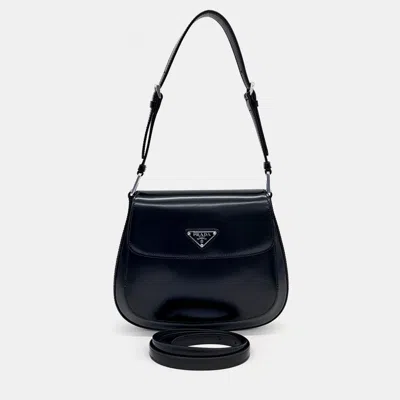 Pre-owned Prada Black Leather Cleo Tote And Shoulder Bag