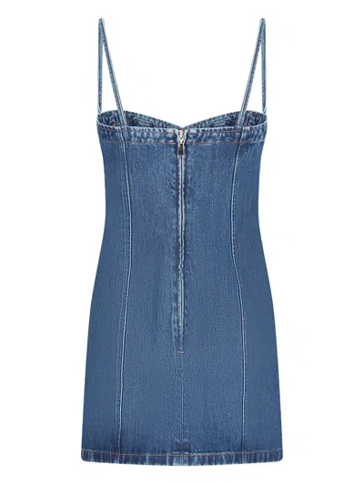 David Koma Denim Mini Dress In Blue