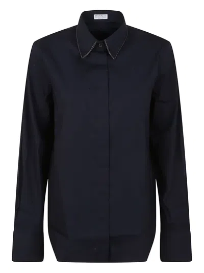Brunello Cucinelli Spiral Edge Collar Shirt