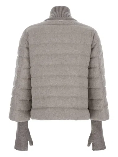 Herno Quilted High-neck Jacket In Gray