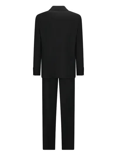 Lardini Drop 7 Lapel Pin Suit In Black