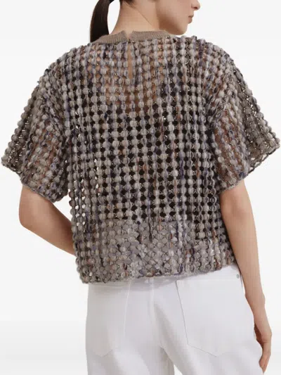 Brunello Cucinelli Balloon Net Knit T-shirt