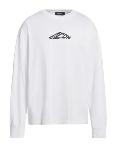 Dsquared2 Branded Crew Neck Sweater In White