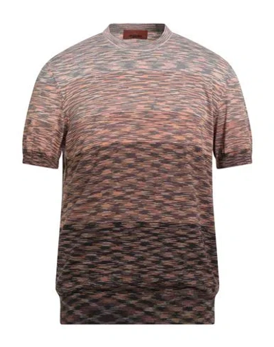 Missoni Man T-shirt Salmon Pink Size 42 Cotton In Brown