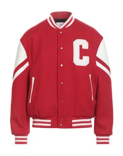 Celine Jackson Teddy Jacket In Textured Wool In Red