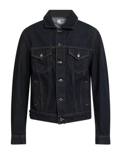 Msgm Buttoned Denim Jacket In Blue
