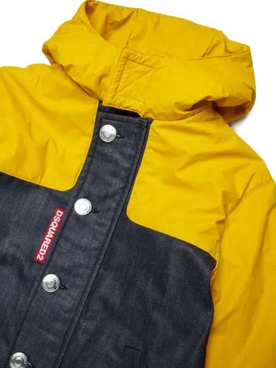 Dsquared2 Concealed-fastening Raincoat In Yellow