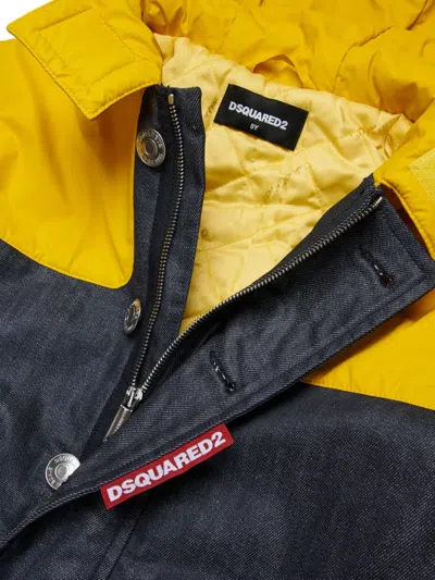 Dsquared2 Concealed-fastening Raincoat In Yellow