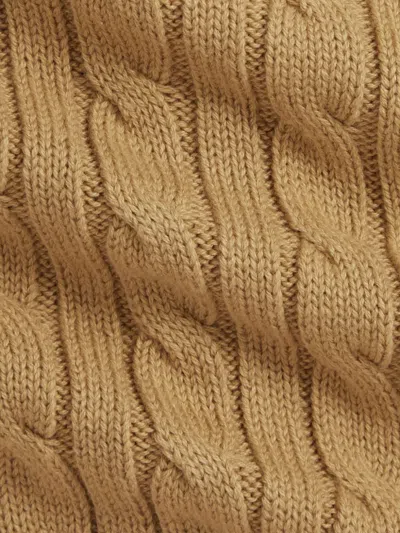 Polo Ralph Lauren Cable-knit Cotton Trousers Set In Brown
