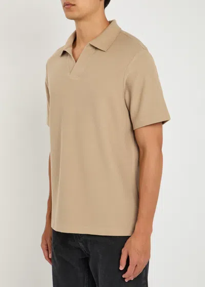 Frame Mens Summer Beige Jacquard Short-sleeve Cotton-jersey Polo Shirt