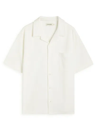 Frame Textured Cotton Shirt In White