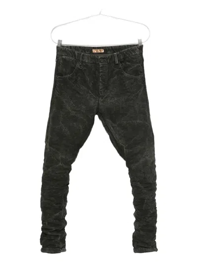Layer Zero Acid-wash Trousers In Gray