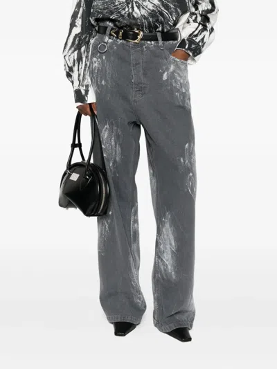 Etudes Studio Painted Loose Jeans In Black