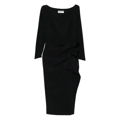 Chiara Boni La Petite Robe Ruffle-detail Midi Dress In Black