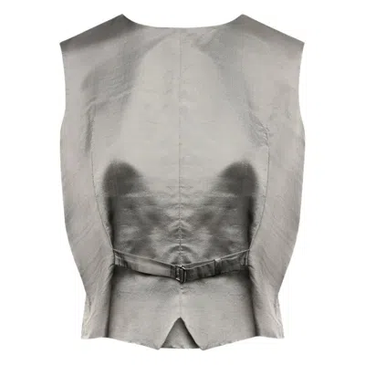Mm6 Maison Margiela Mm6 By Maison Margiela Sleeveless Structured Jacket With Peplum Hem In Gray