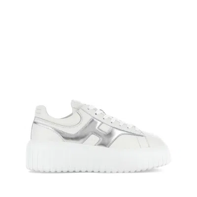 Hogan H-stripes Leather Sneakers In White