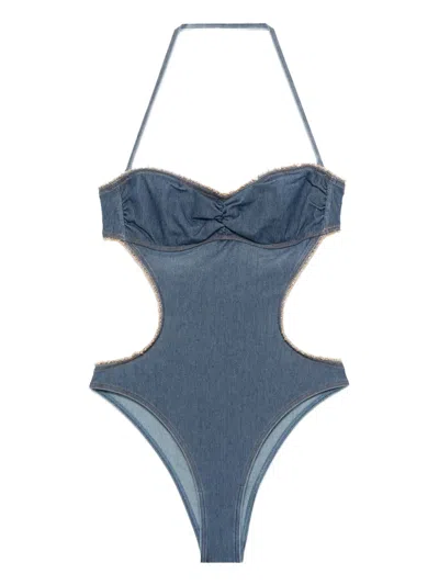 Ermanno Scervino Denim Cut-out Swimsuit