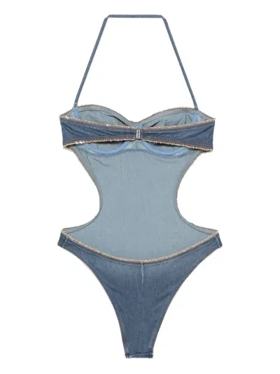 Ermanno Scervino Denim Cut-out Swimsuit