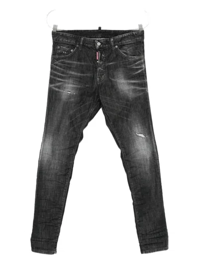 Dsquared2 Straight Fit Trousers With Belt Loops In Black