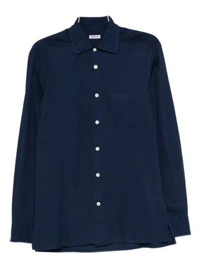 Kiton Long Sleeve Button Down Shirt In Blue