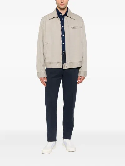 Kiton Long Sleeve Button Down Shirt In Blue