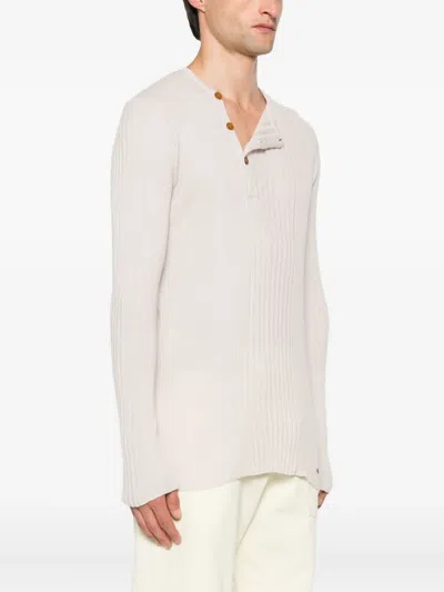 Vivienne Westwood Crewneck Sweater With Asymmetric Button Detail In Neutral