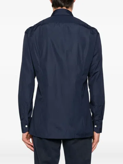 Kiton Button-down Shirt Pocket In Blue