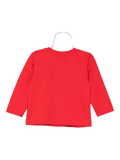 Moschino Teddy-logo Long-sleeve Top In Red