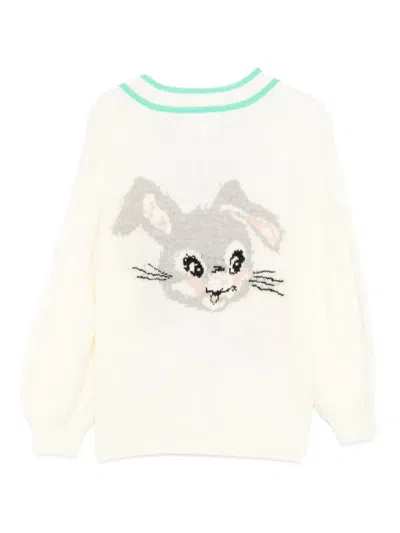Molo Animal-embroidered Cardigan In White
