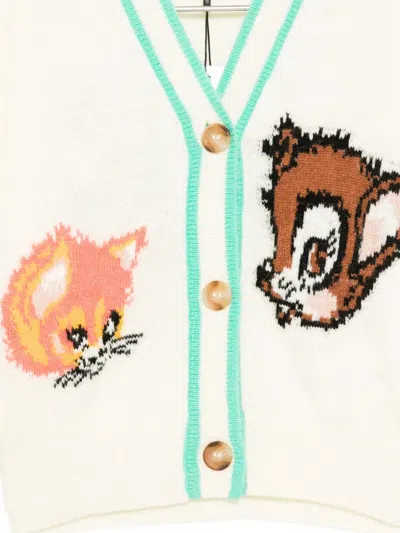 Molo Animal-embroidered Cardigan In White
