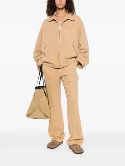 Etudes Studio Paint-splatter Carpenter Trousers In Brown