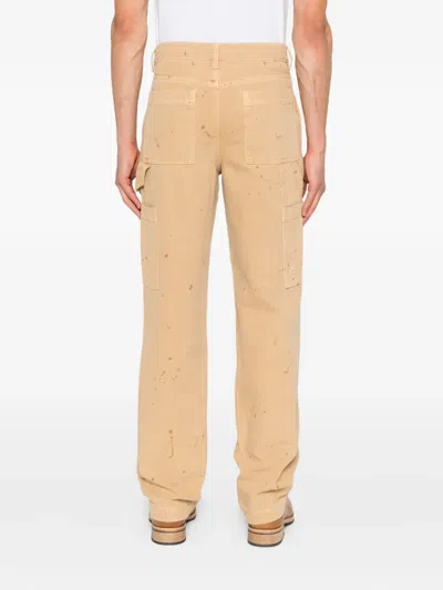 Etudes Studio Paint-splatter Carpenter Trousers In Brown