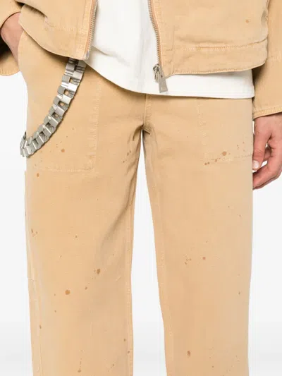 Etudes Studio Paint-splatter Carpenter Trousers In Brown