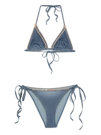 Ermanno Scervino Triangle Fringed Bikini