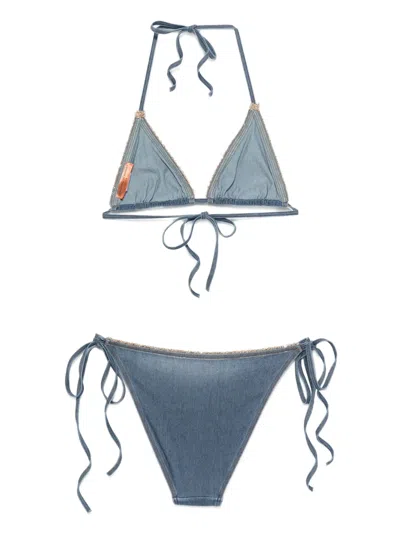 Ermanno Scervino Triangle Fringed Bikini