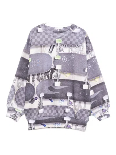 Molo Skateboard-print Sweatshirt In Blue