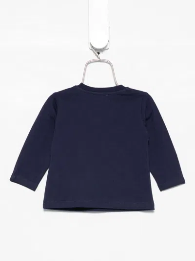 Moschino Teddy-print Long-sleeve Top In Blue